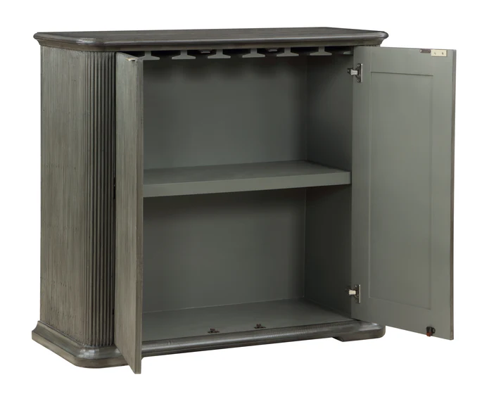 Starline Solid Mango Wood Bar-Cabinet In  gray  Finish For Bar Cabinet