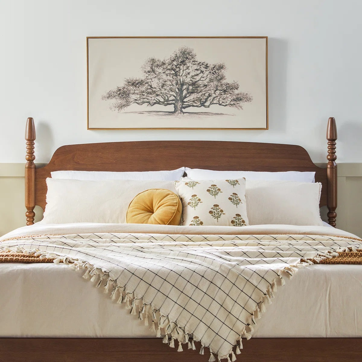 Solid Wood King Size Bed For Bedroom