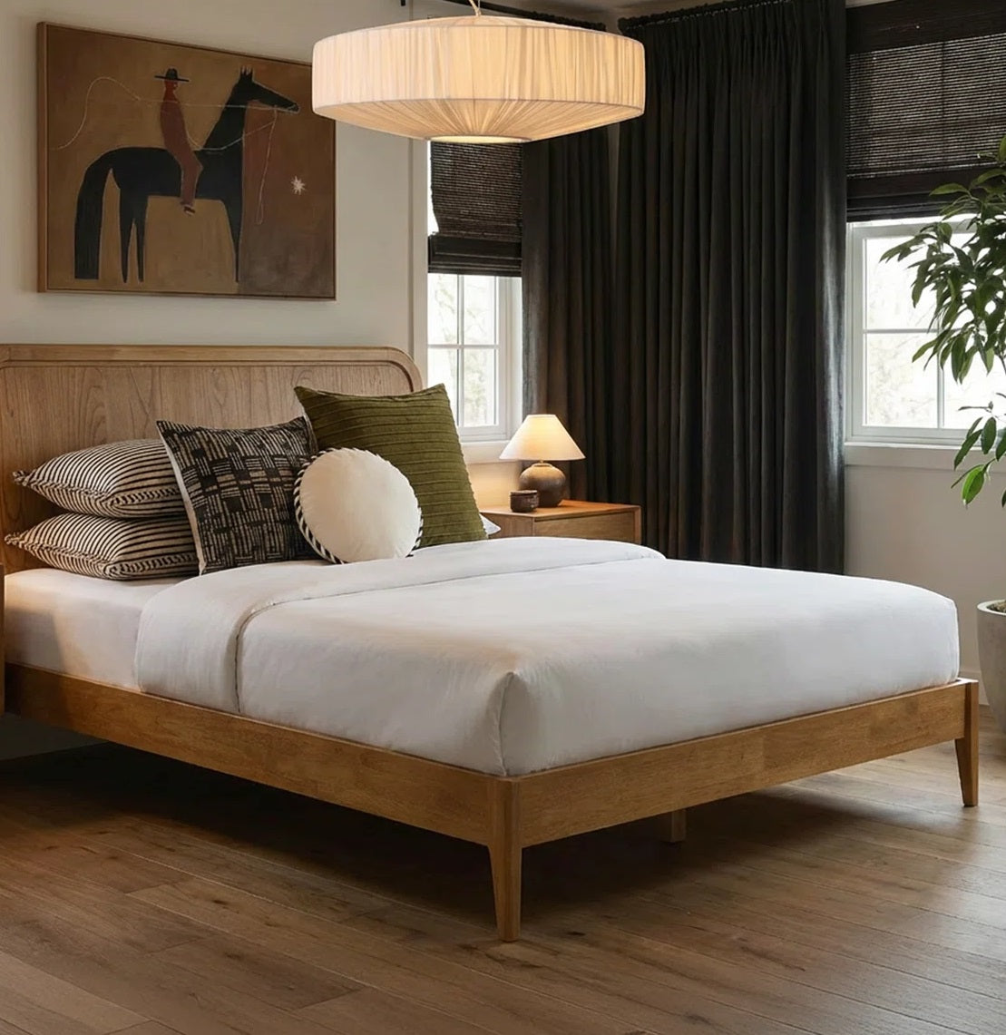 Solid Wood King Size Bed For Living Space