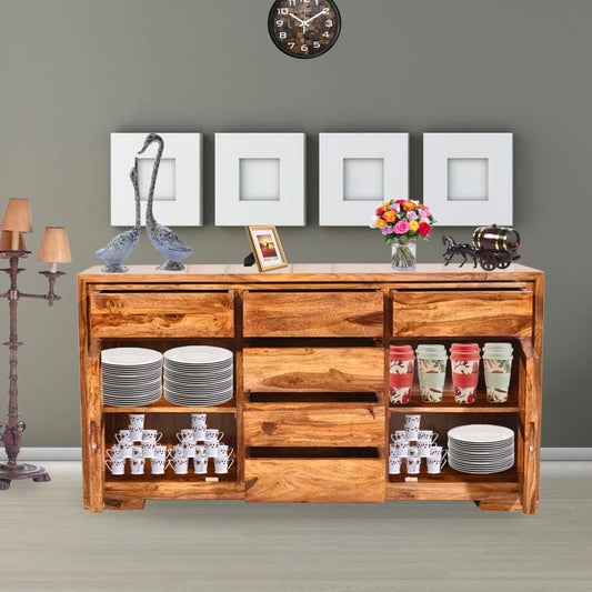 Baliya Solid Mango Wood Sideboard In Walnut For Lining Room Furniture