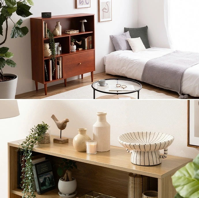 Riza Solid Wood Bookshelf  Two door and 4 Open Shelf