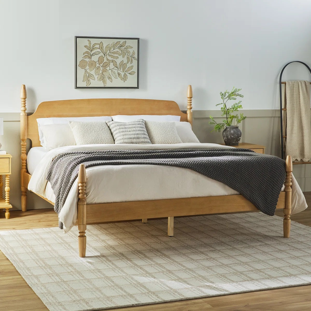 Solid Wood King Size Bed For Bedroom