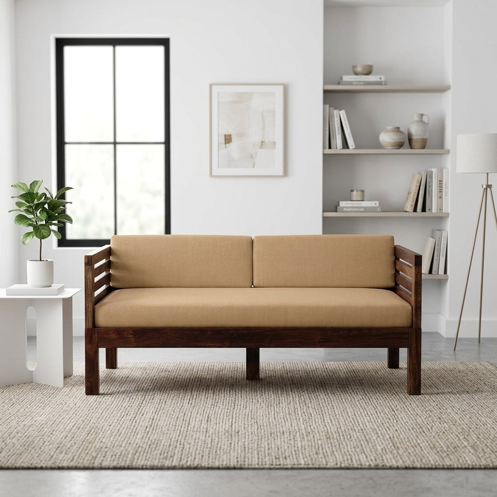 Citijen Sheesham Wood Two Seater Sofa For Living Room