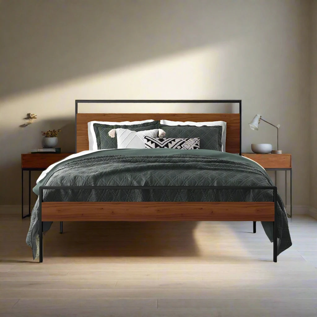 Morden  Queen size bed Iron And wood