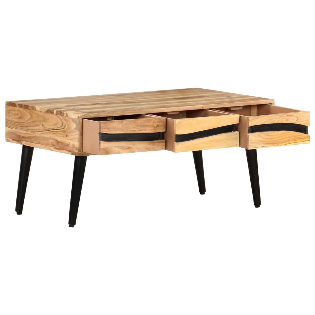 Dex Solid Wood Coffee Table In Natural Finish