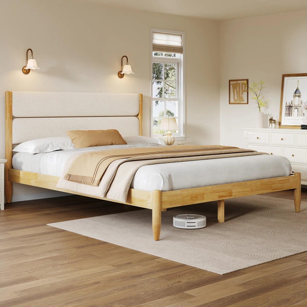Solid Wood King Size Bed For Bedroom