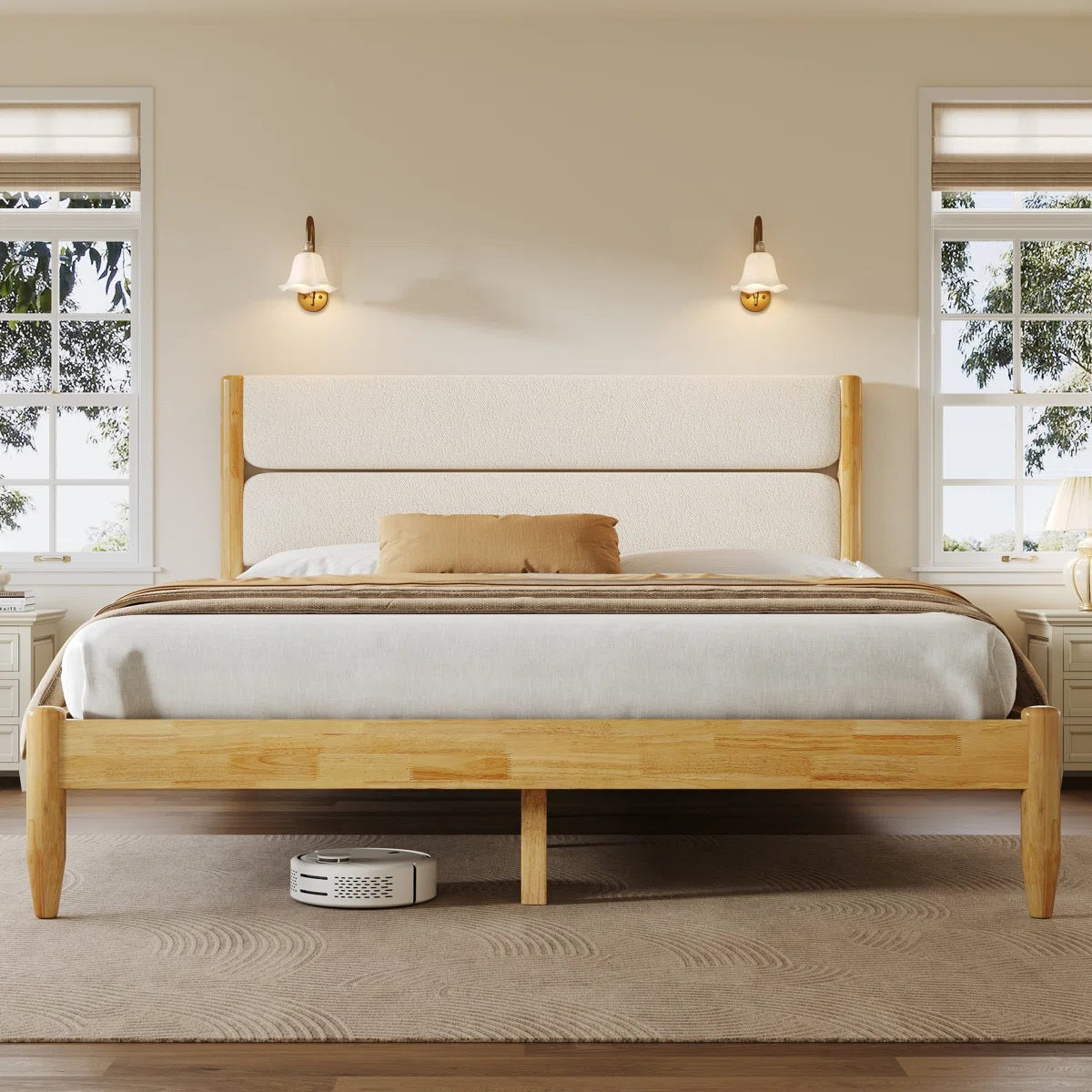 Solid Wood King Size Bed For Bedroom