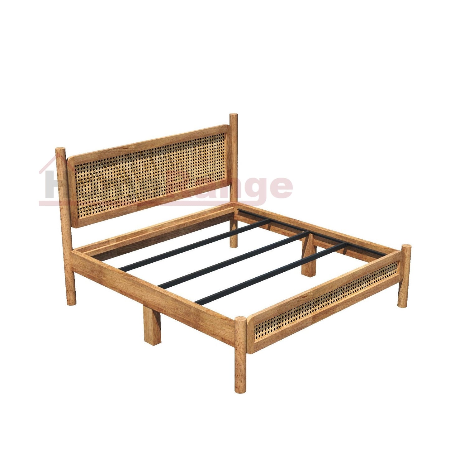 Homerange Mango Wood King Size Bed In  Neutral Finish