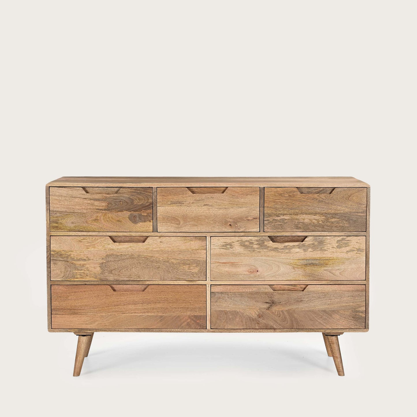 Solid Mango Wood 7 Drawer Cabinet For Living Room