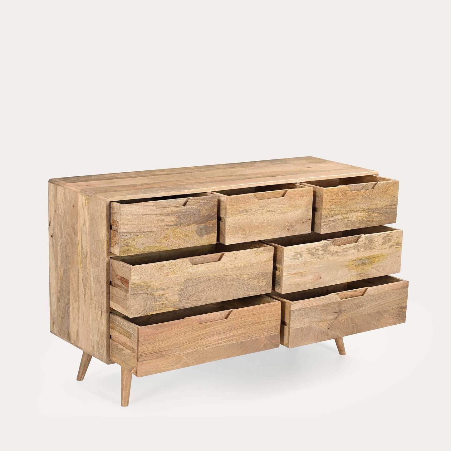 Solid Mango Wood 7 Drawer Cabinet For Living Room