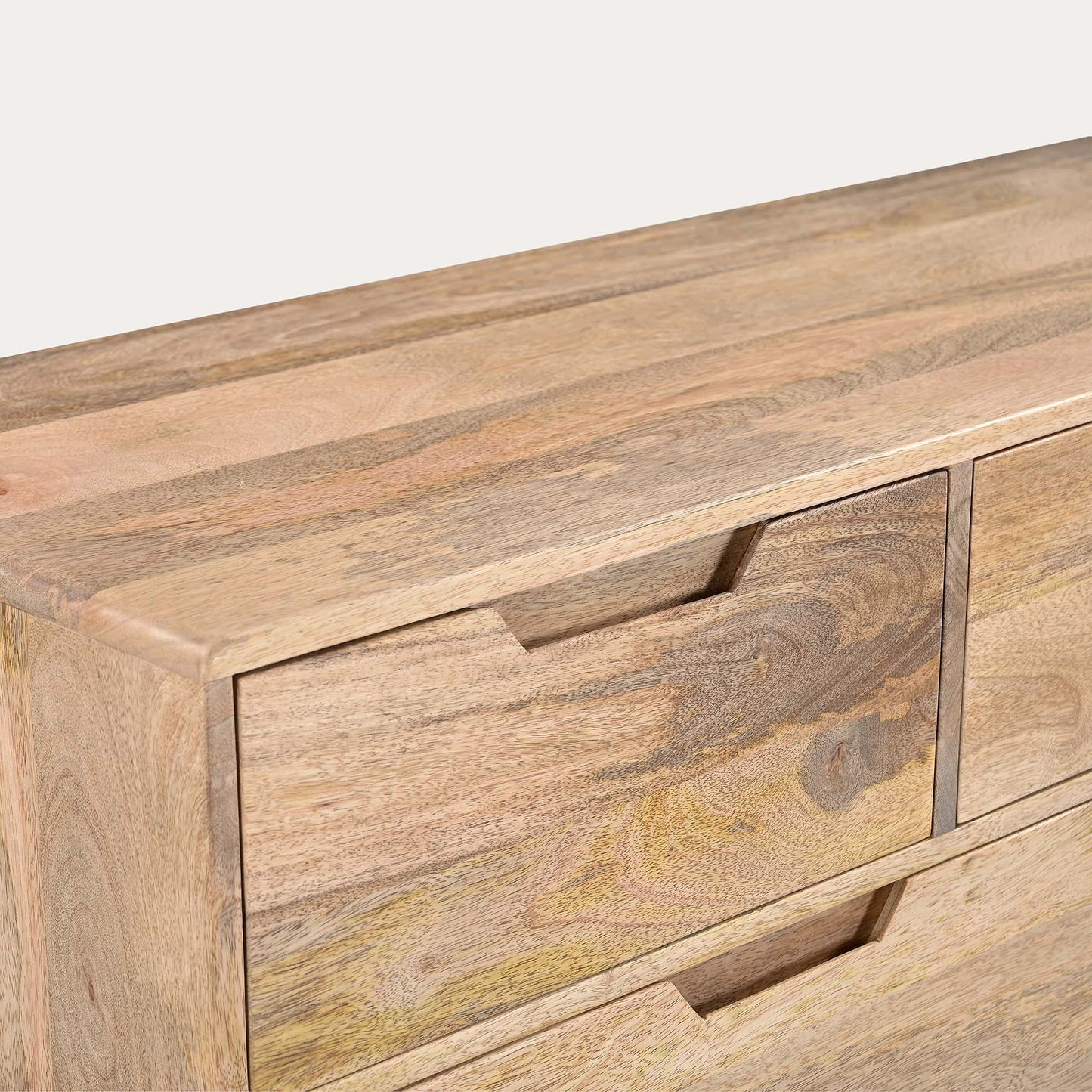 Solid Mango Wood 7 Drawer Cabinet For Living Room