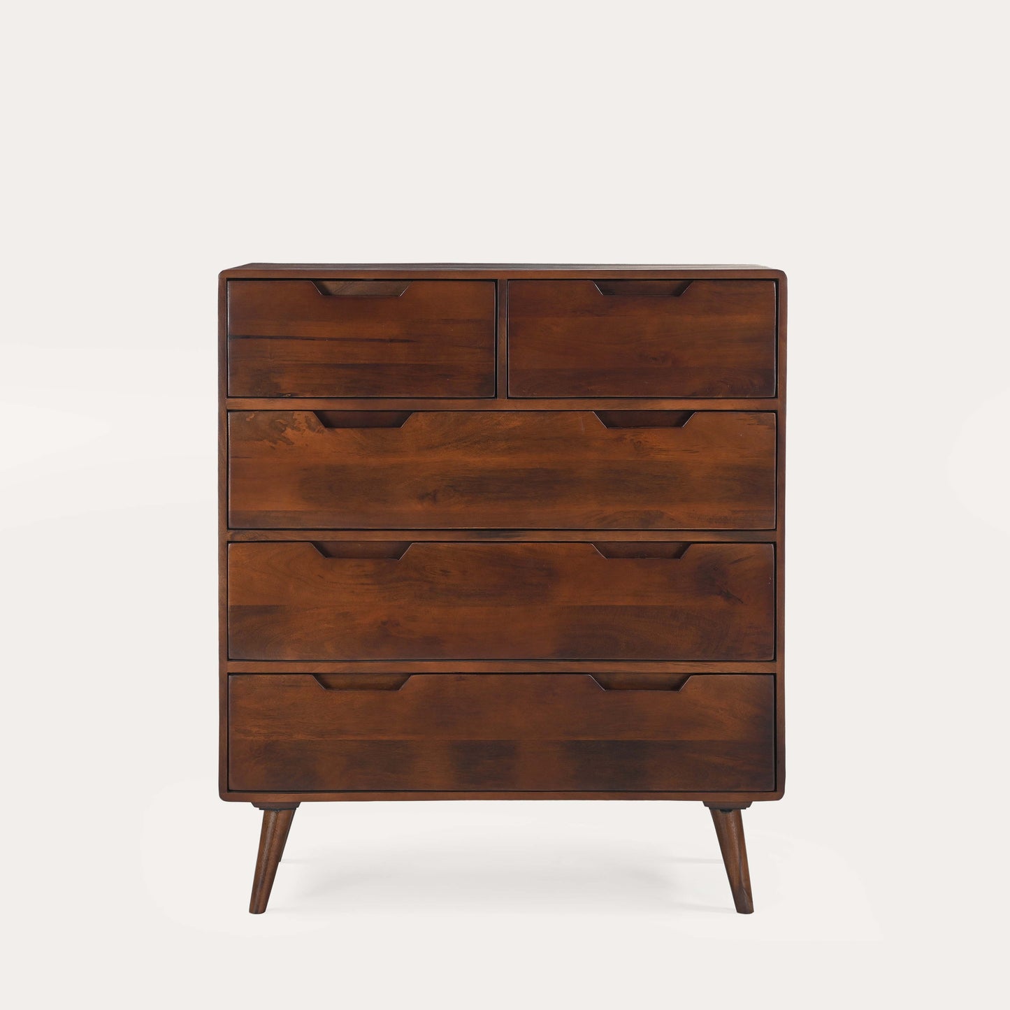 Solid Mango Wood 5 Drawer Chest Of Drawer for Living Room