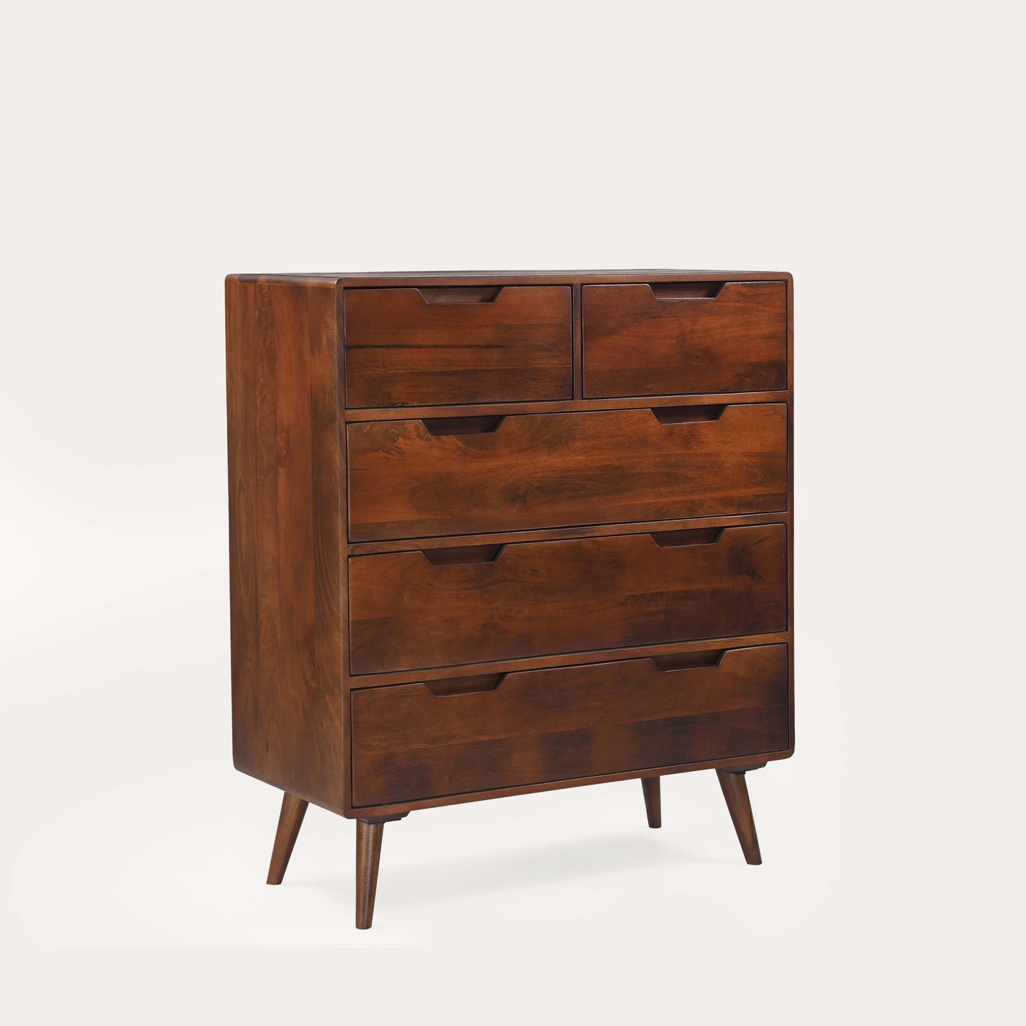 Solid Mango Wood 5 Drawer Chest Of Drawer for Living Room