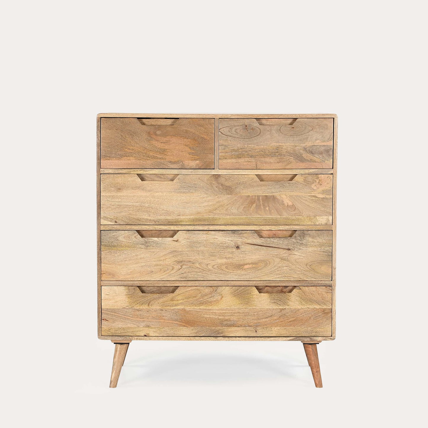 Solid Mango Wood 5 Drawer Chest Of Drawer for Living Room