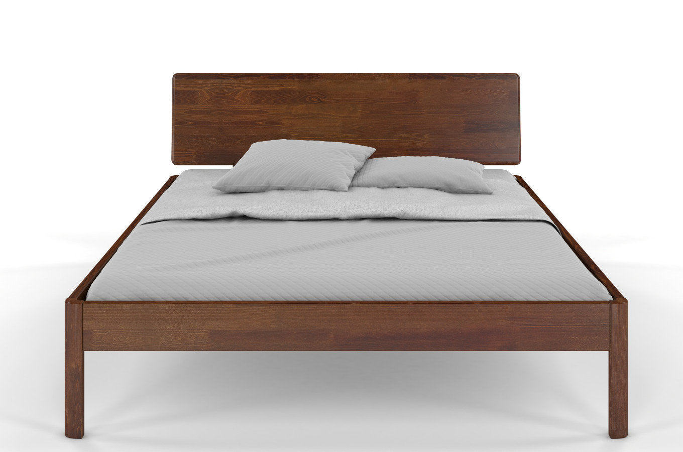 Solid Wood King Size Bed In Brown Teak Finish