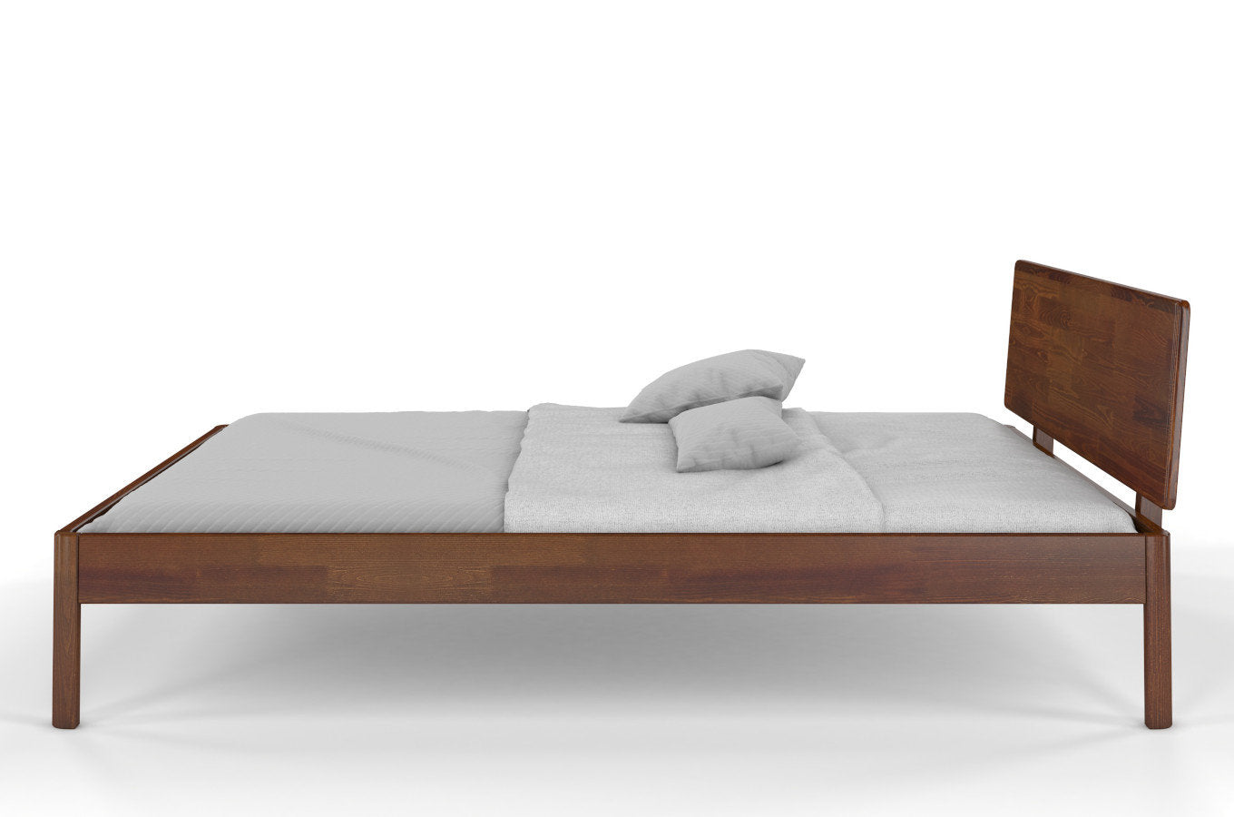 Solid Wood King Size Bed In Brown Teak Finish