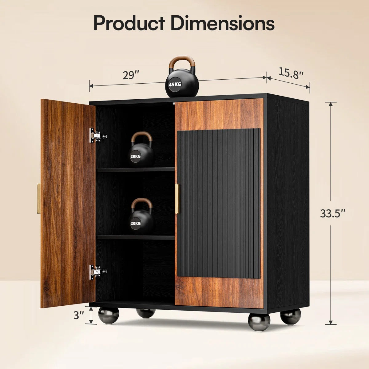 Solid Wood Two Door Cabinet | Media Cabinet | Storage Cabinet | Living Room Sideboard Consale