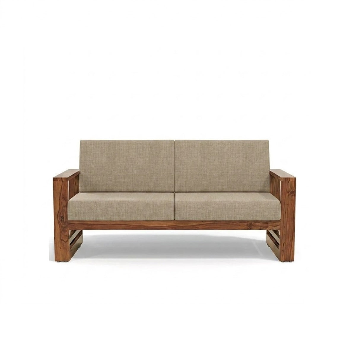 Aspen Sheesham Solid Wood 5 Seater Sofa Set In Natural Teak Finish
