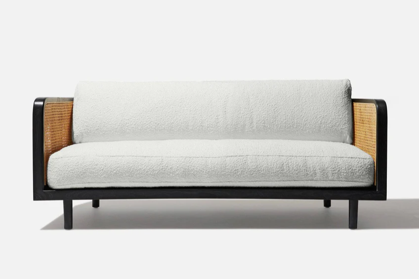 DEMIWALL Solid Wood Two Seater Sofa Set Rattan Caning Sofa Home Furnit