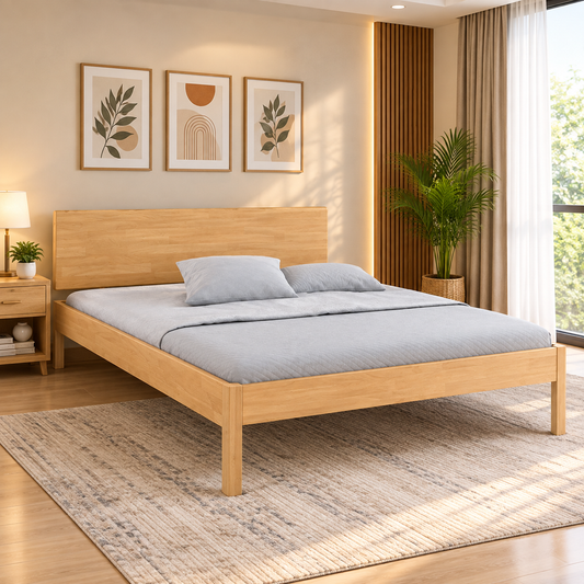 solid wood king size bed
