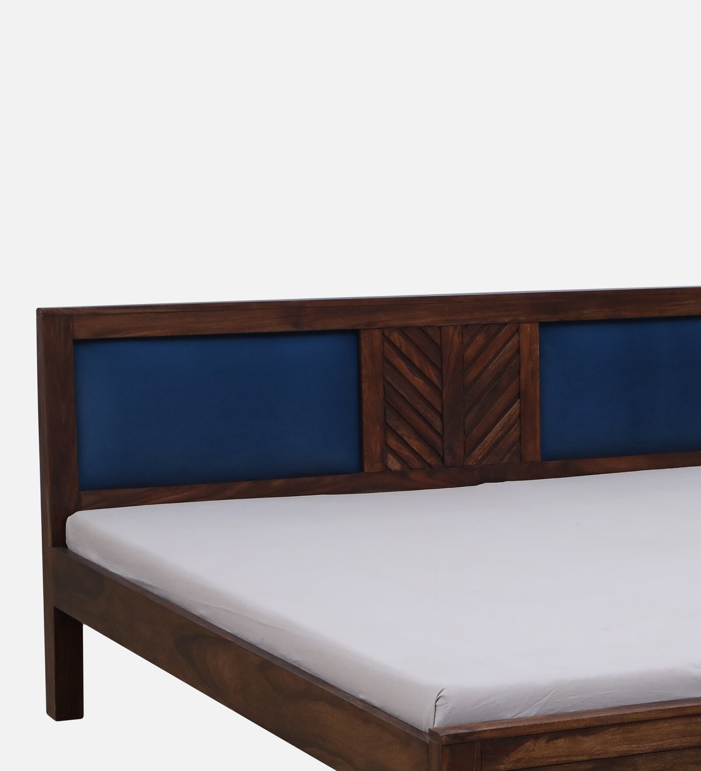 Demiwall Sheesham Wood Queen Size Bed In Provincial Teak Finish