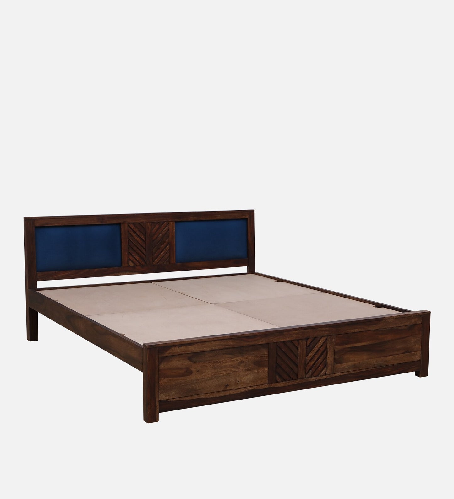 Demiwall Sheesham Wood Queen Size Bed In Provincial Teak Finish