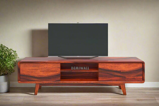 Solid Wood Tv-Unit In Honey Oak Finish