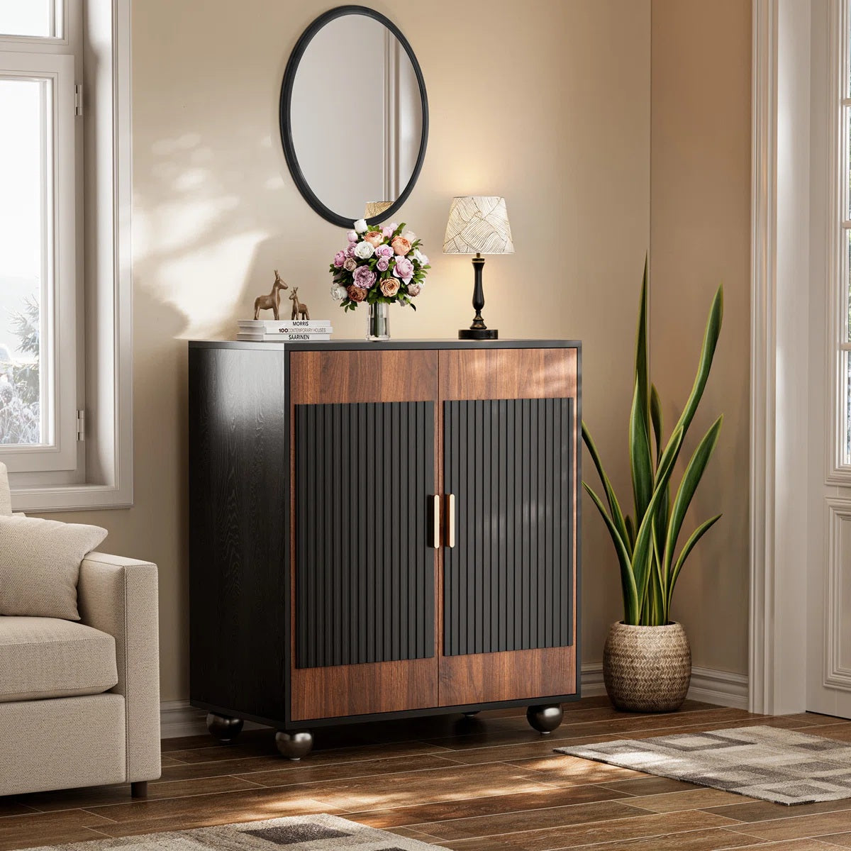 Solid Wood Two Door Cabinet | Media Cabinet | Storage Cabinet | Living Room Sideboard Consale