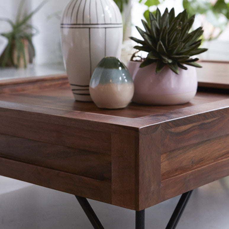 Baliya Solid Mango Wood Sideboard In Walnut For Lining Room Furniture