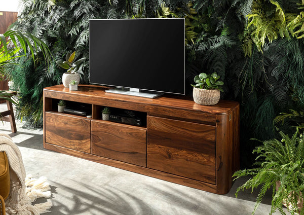 Segur Solid Wood Tv-Unit In Natural Teak Finish For Living Room Furniture