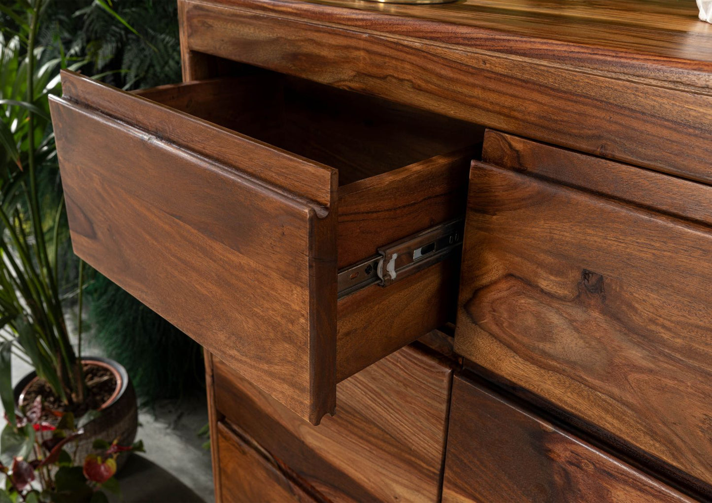 Segure Solid Wood Bookcase In Natural Teak Finish For Study Room Furniture