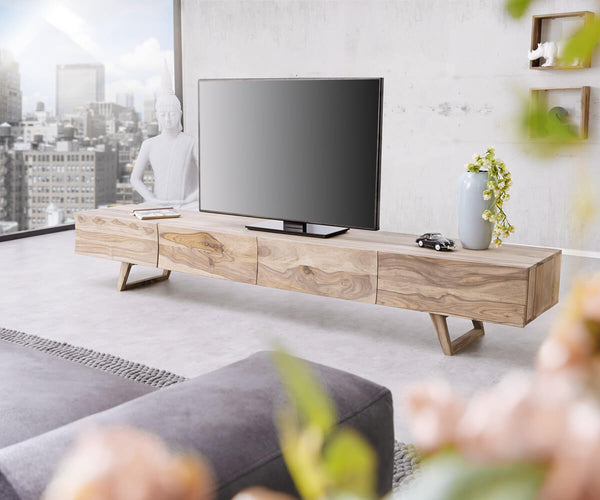 Erik Solid Wood Tv-Unit in Netural Finish For Living Room
