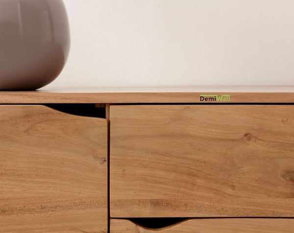 Alex Solid Wood Sideboard in Netural Finish For Living Room