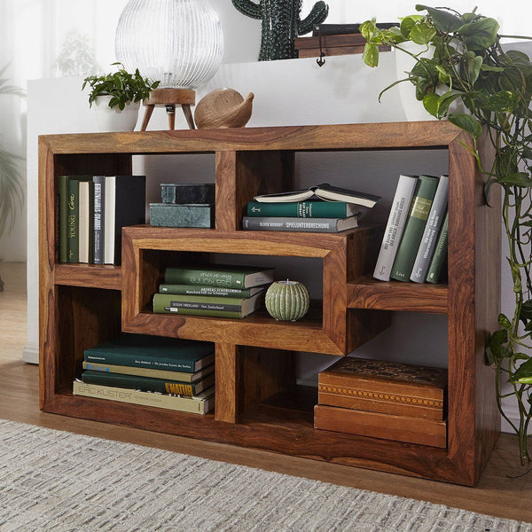Oliever Sheesham Wood Bookcase In Natural Finish