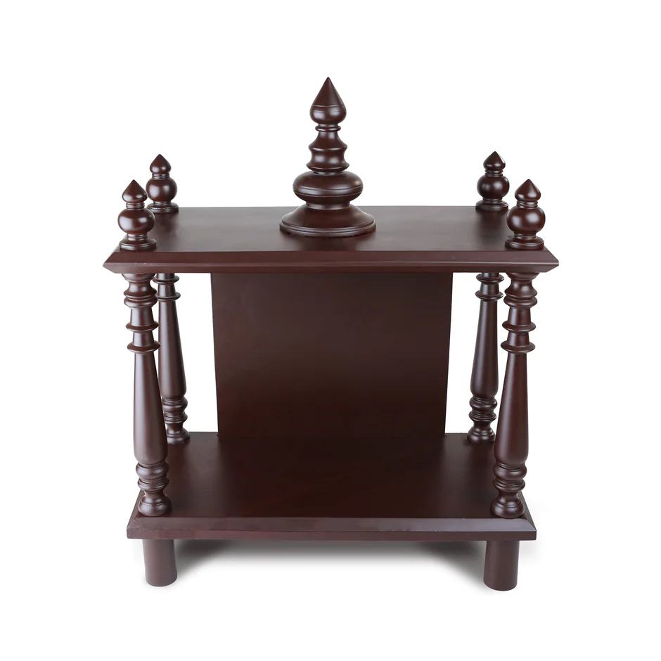 Demiwall Mango Wood Pooja Mandir | Temples for Puja Room In Natural Finish & Provincial Teak