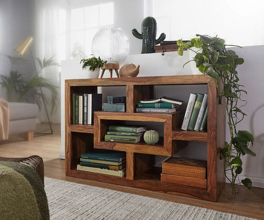 Oliever Sheesham Wood Bookcase In Natural Finish