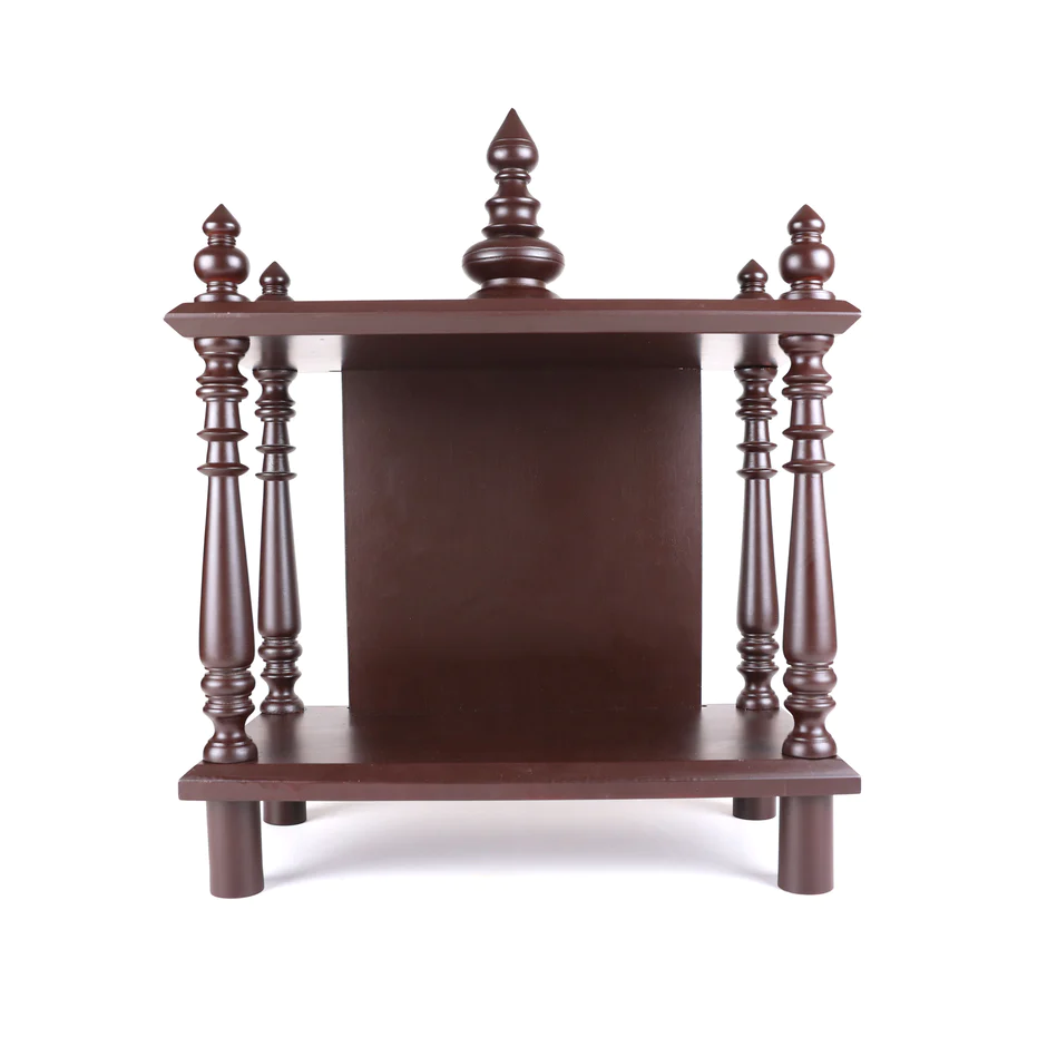 Demiwall Mango Wood Pooja Mandir | Temples for Puja Room In Natural Finish & Provincial Teak