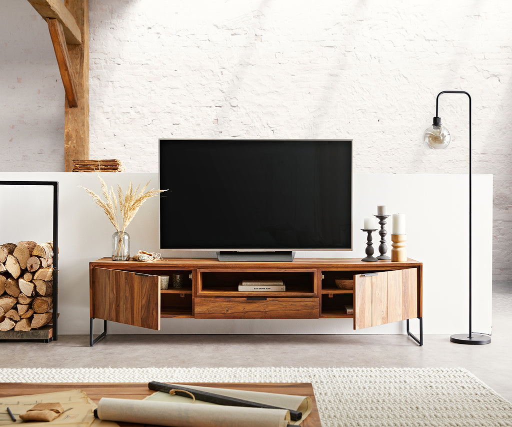 Solid acacia wood store tv stand