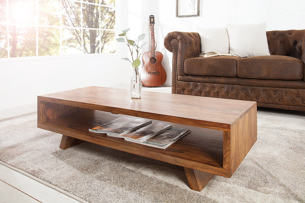 Reto Sheesham Wood Coffee Table For Living Room Furniture #001