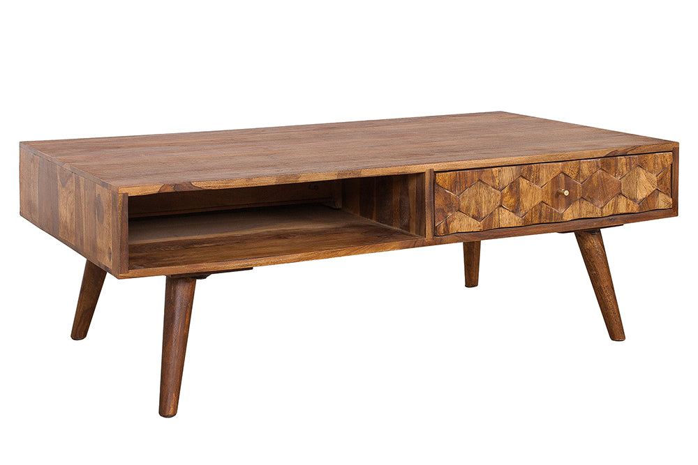 Reto Sheesham Wood Coffee Table For Living Room Furniture #025