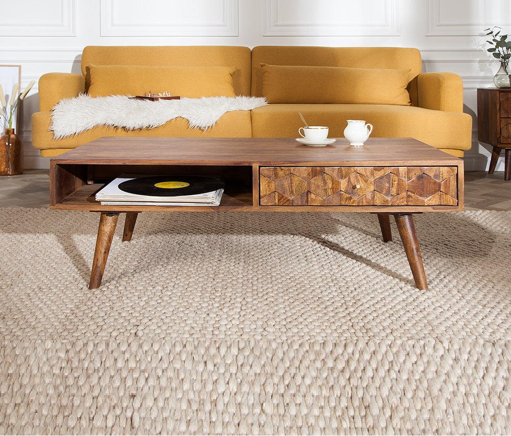 Reto Sheesham Wood Coffee Table For Living Room Furniture