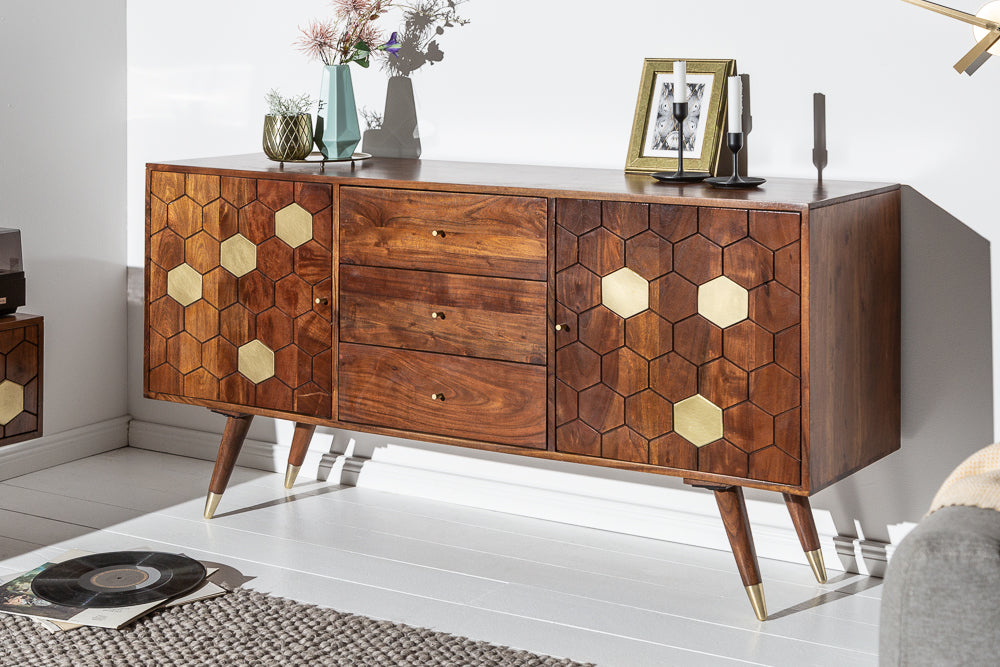 Ows Solid Wood Sideboard In Honey Oak For Living Room Furniture