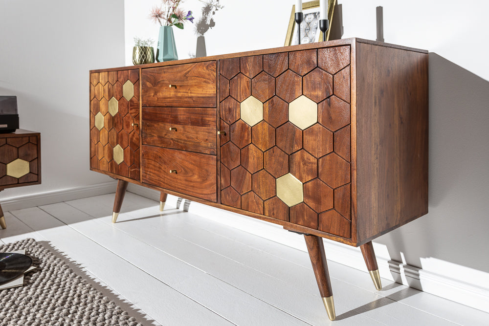 Ows Solid Wood Sideboard In Honey Oak For Living Room Furniture