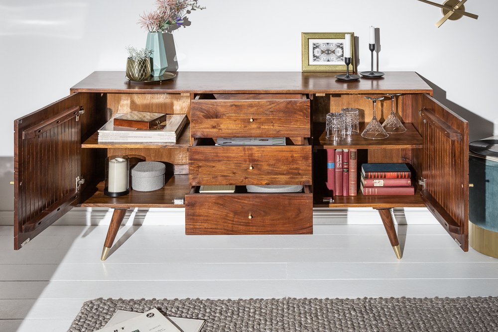 Ows Solid Wood Sideboard In Honey Oak For Living Room Furniture