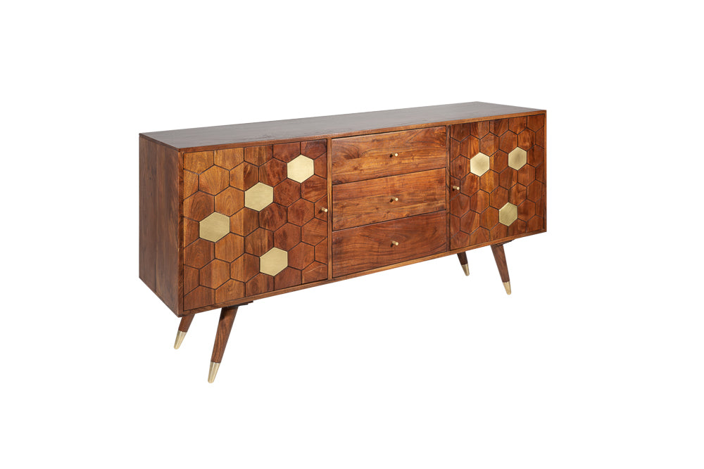 Ows Solid Wood Sideboard In Honey Oak For Living Room Furniture