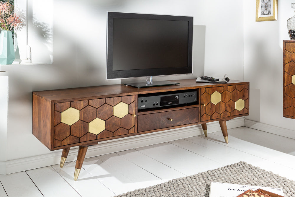 Ows Solid Wood Tv-Unit In Honey Oak For Living Room Furniture