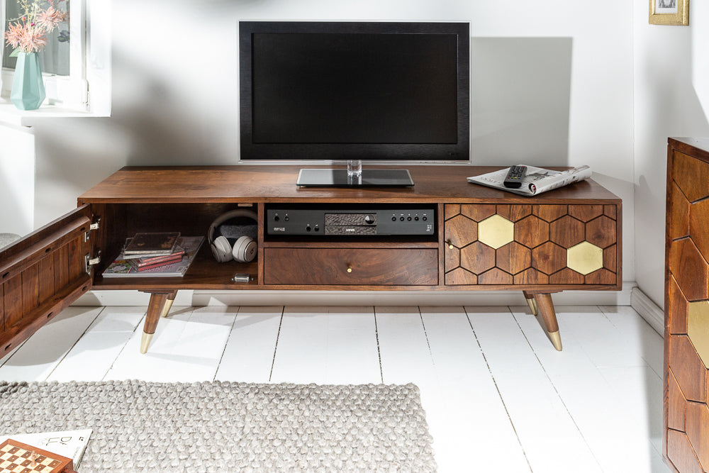 Ows Solid Wood Tv-Unit In Honey Oak For Living Room Furniture