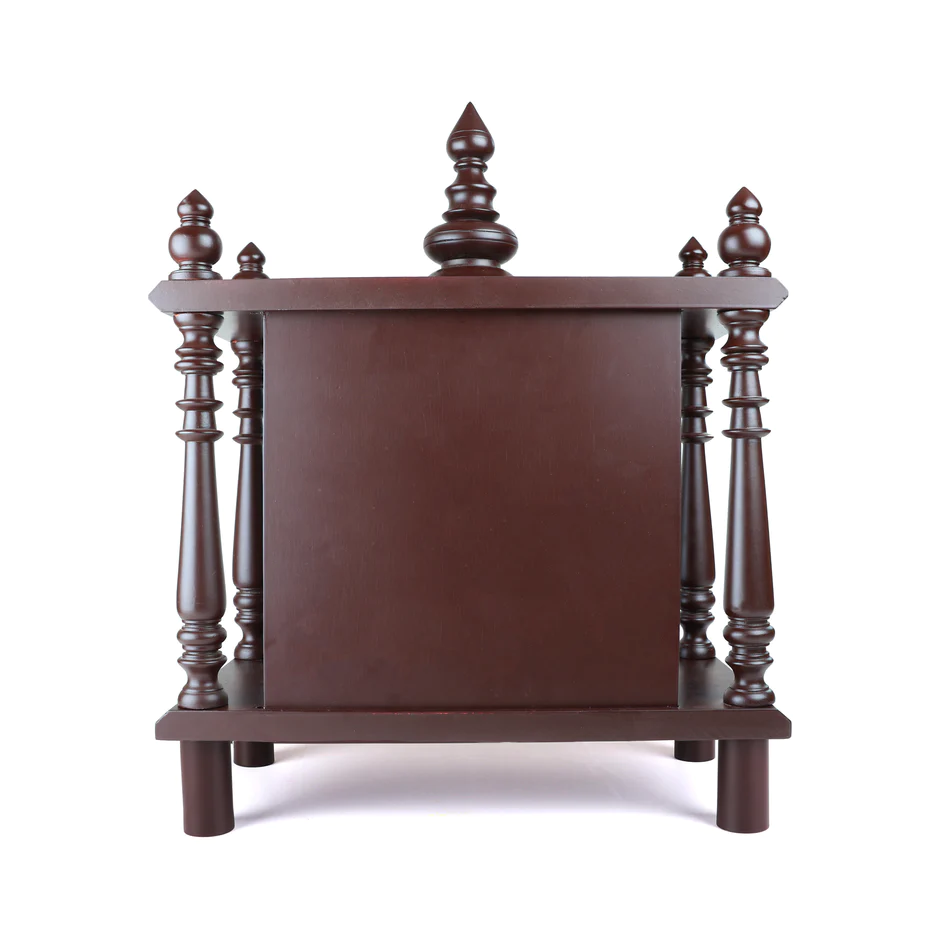 Demiwall Mango Wood Pooja Mandir | Temples for Puja Room In Natural Finish & Provincial Teak