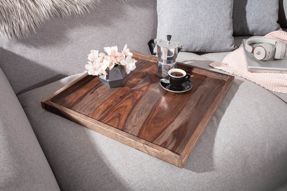 Reto Sheesham Wood Tray For Kitchen Furniture