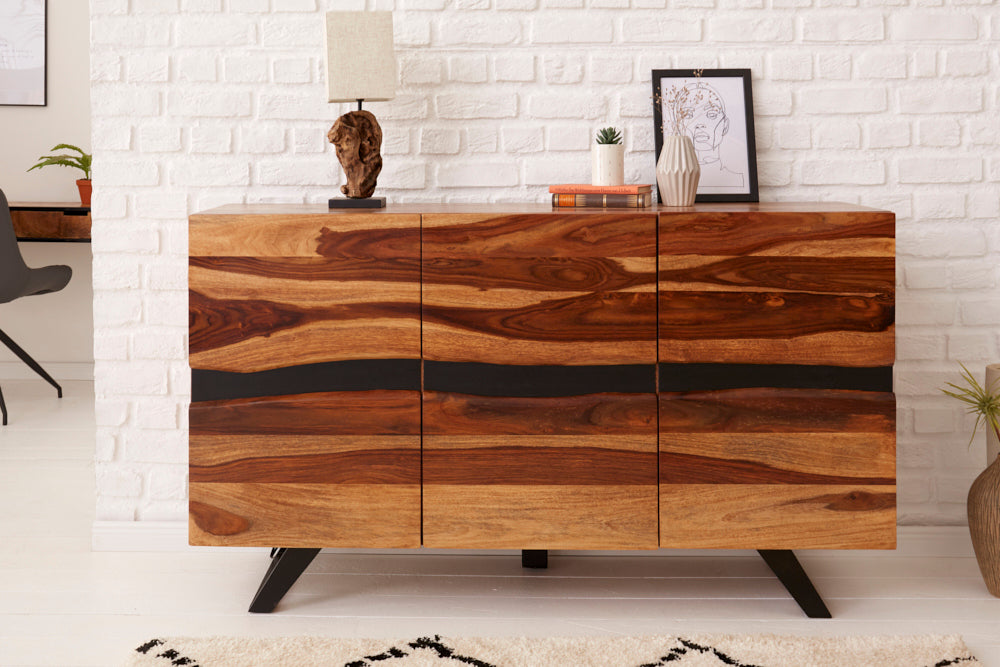Ries Solid Wood Sideboard In Natural Finish For Living Room Furniture